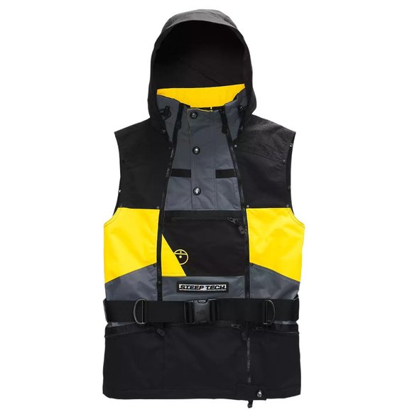 The North Face STEEP TECH Unisex Apogee Hooded Shell Ski Vest Yellow/Black  NEW - Picture 4 of 14